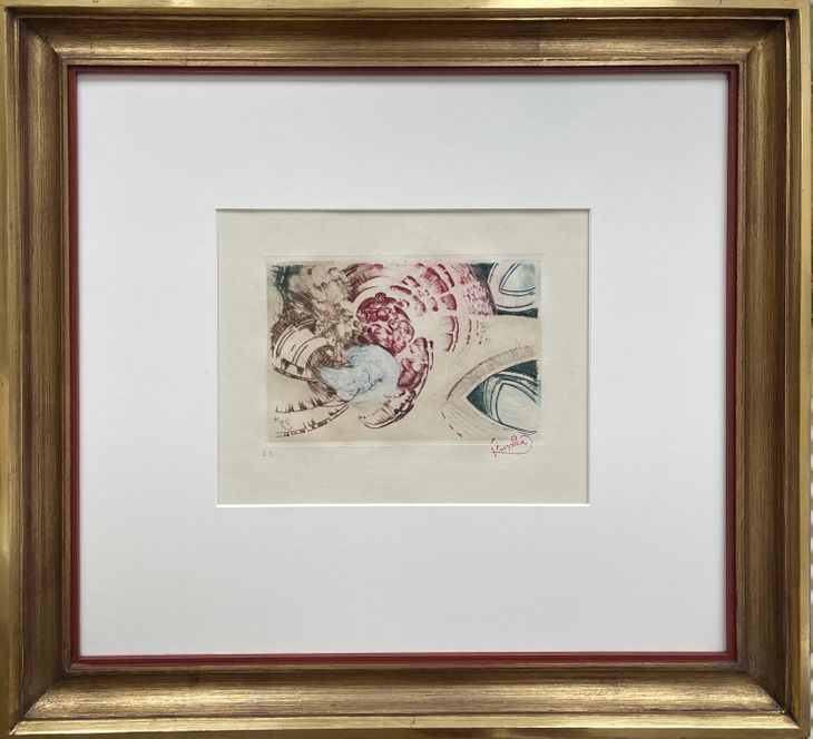 Studie k dvoubarevné fuze - barevná abstrakce - 1