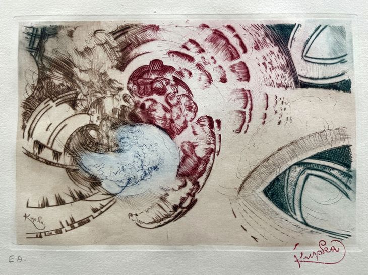 Studie k dvoubarevné fuze - barevná abstrakce - 4